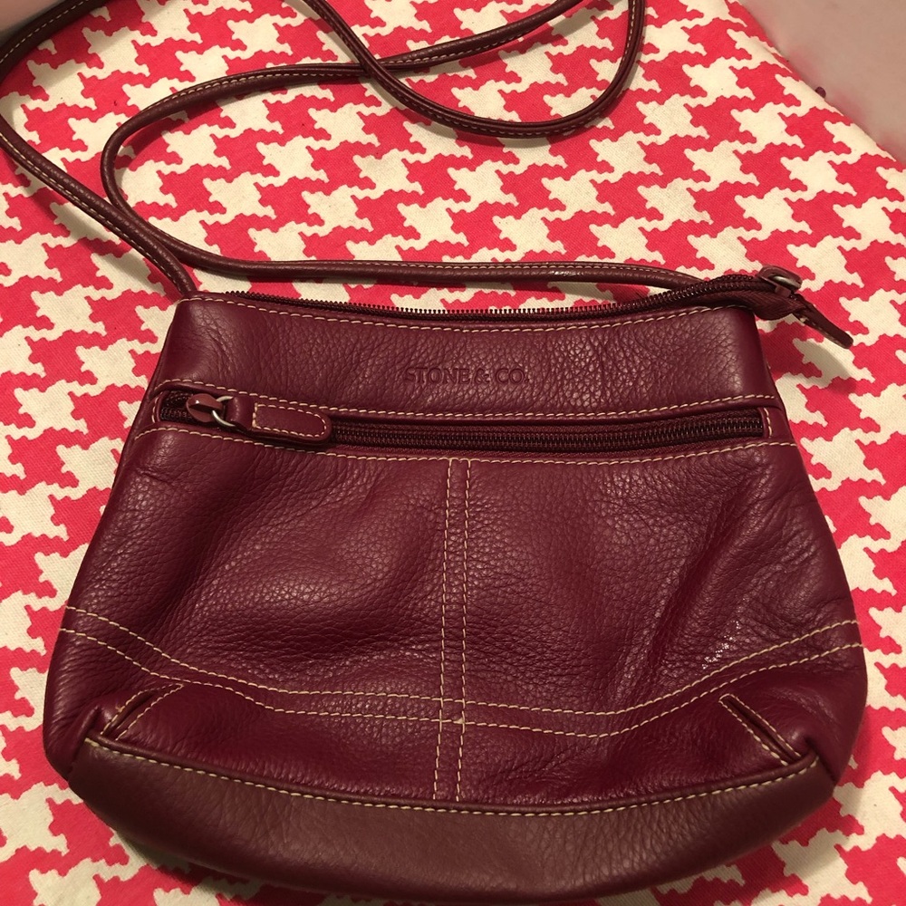 Stone & Co Red Leather Crossbody Bag